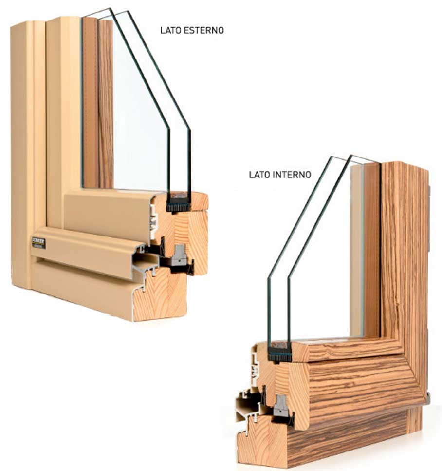 Esempio di infisso in Legno+Alluminio